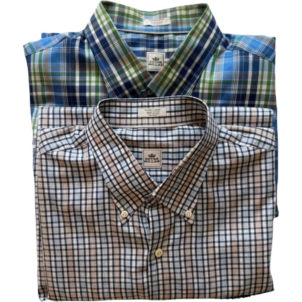 2- Peter Millar Men's X Large 100% Brushed Cotton Button Down Golf Casual Shirt